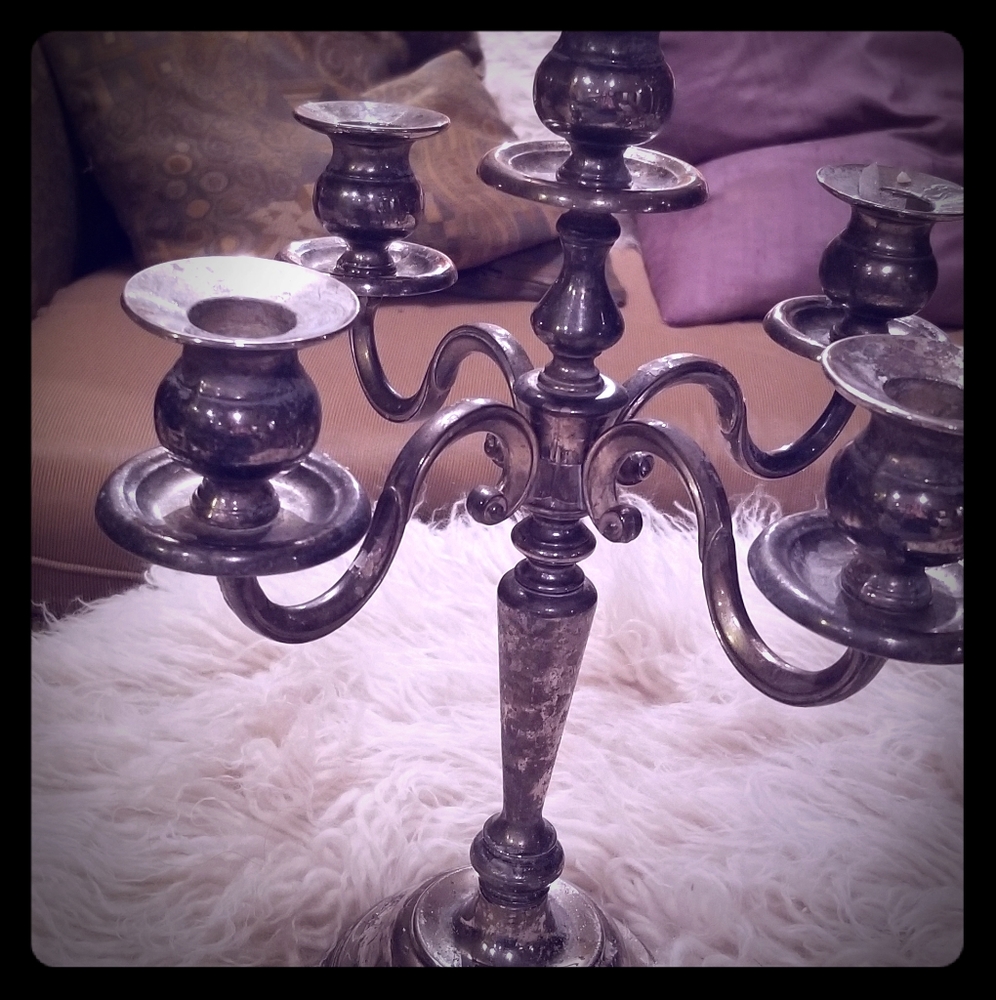 Vintage silver candelabras